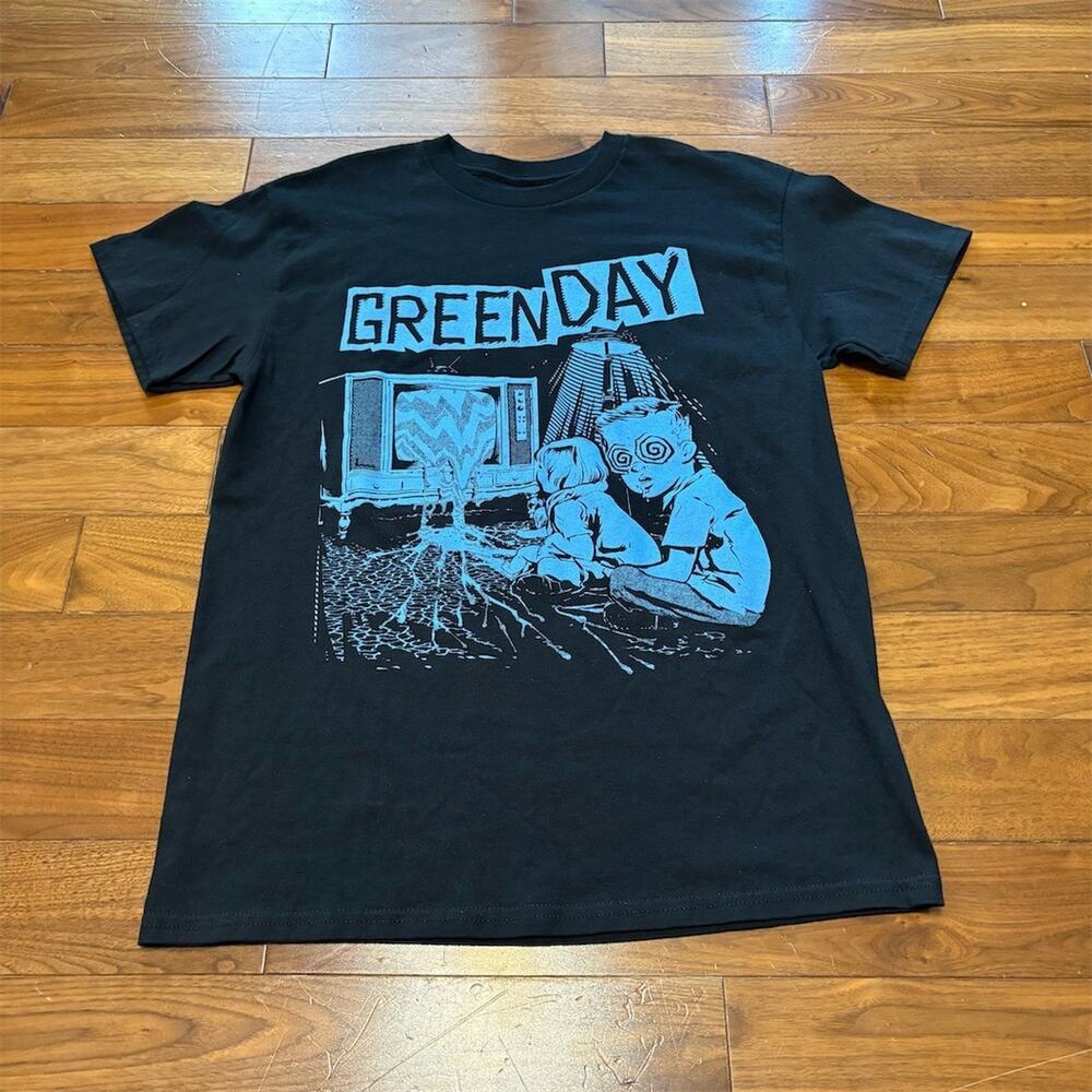 Green Day Hypnotized Kids TV Wasteland Graphic T-Shirt Black Men's M